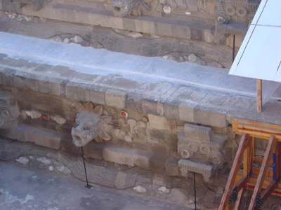 Temple of Quetzlacoatl: detail, Teotihuacan, Mexico 2004