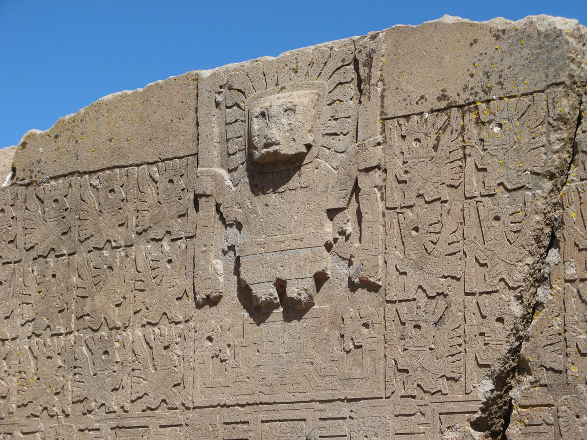La Paz, Tiwanaku: Gate of the sun, detail.