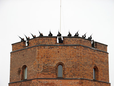 Vilnius Upper Castle Soldiers rehearsing (?) for New Year (?), Vilnius 2008