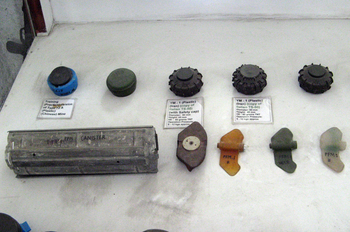 Kabul, Assorted Landmines Including "Butterfly" types ("PFM-1") on lower right.