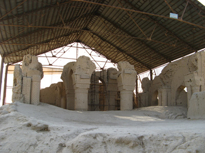 9th c. "Nine Dome Mosque" The first mosque in Afghani, Balkh, Afghanistan 2009