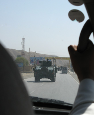 Afghan Police APC Heading towards Surkh Kotal (?), Mazar-Panjshir, Afghanistan 2009