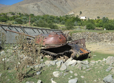 Wreck of Soviet tank, Panjshir Valley, Afghanistan 2009