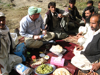 Road workers at the Parian roadhead, Panjshir Valley, Afghanistan 2009