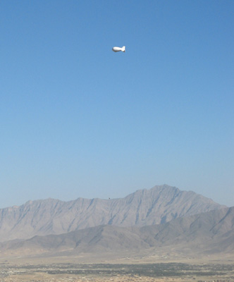 Surveillance tethered dirgible, Kabul, Afghanistan 2009