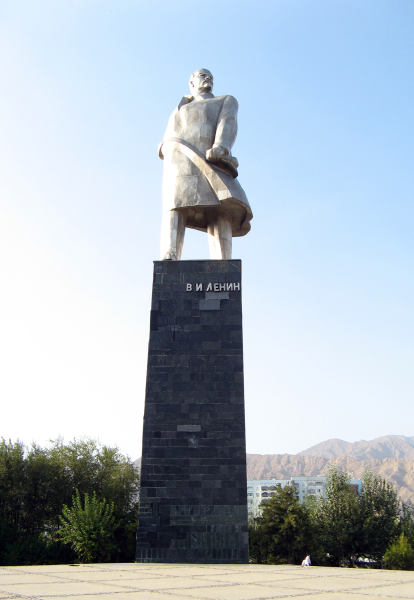 Khojand, Lenin Highlighted by the setting sun.