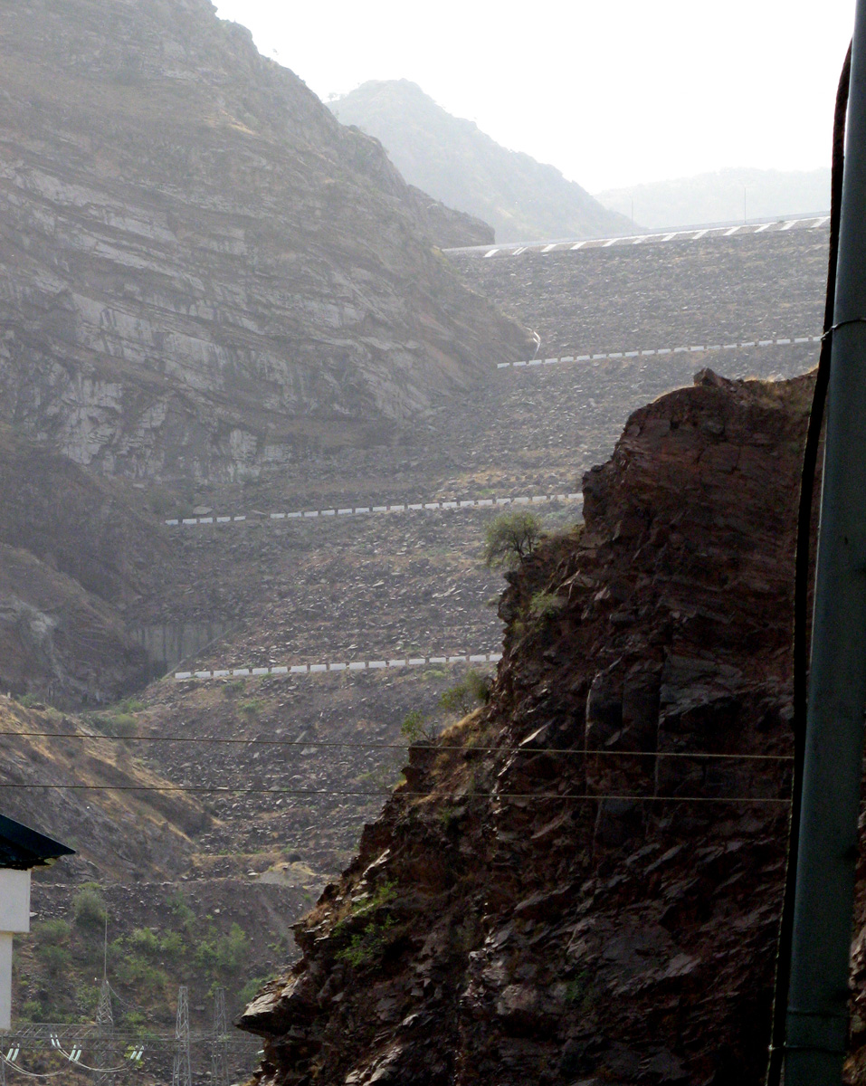 Dushanbe, Nurek Dam Note gentle slope.