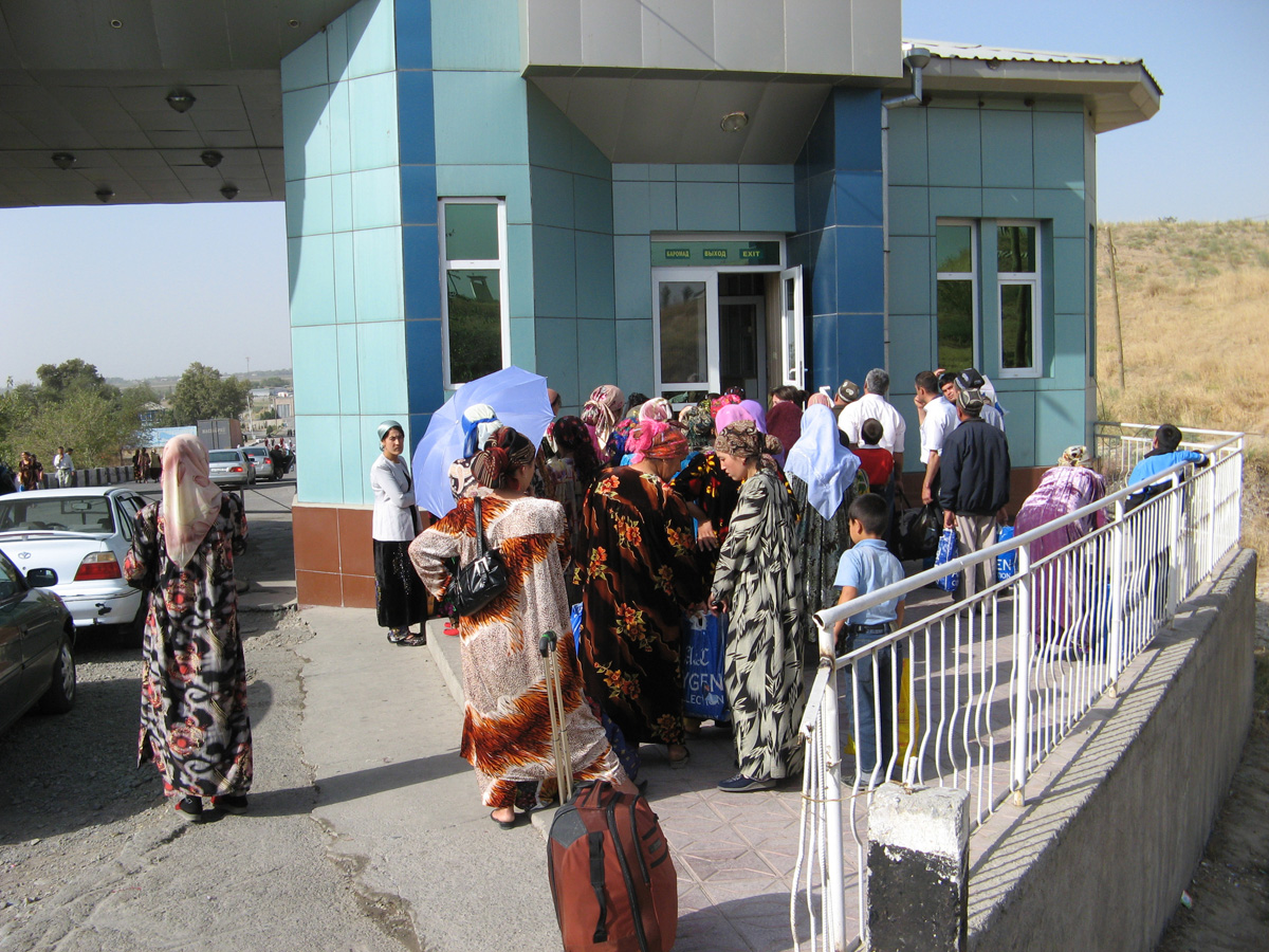 Dushanbe, Tajikistan exit queue