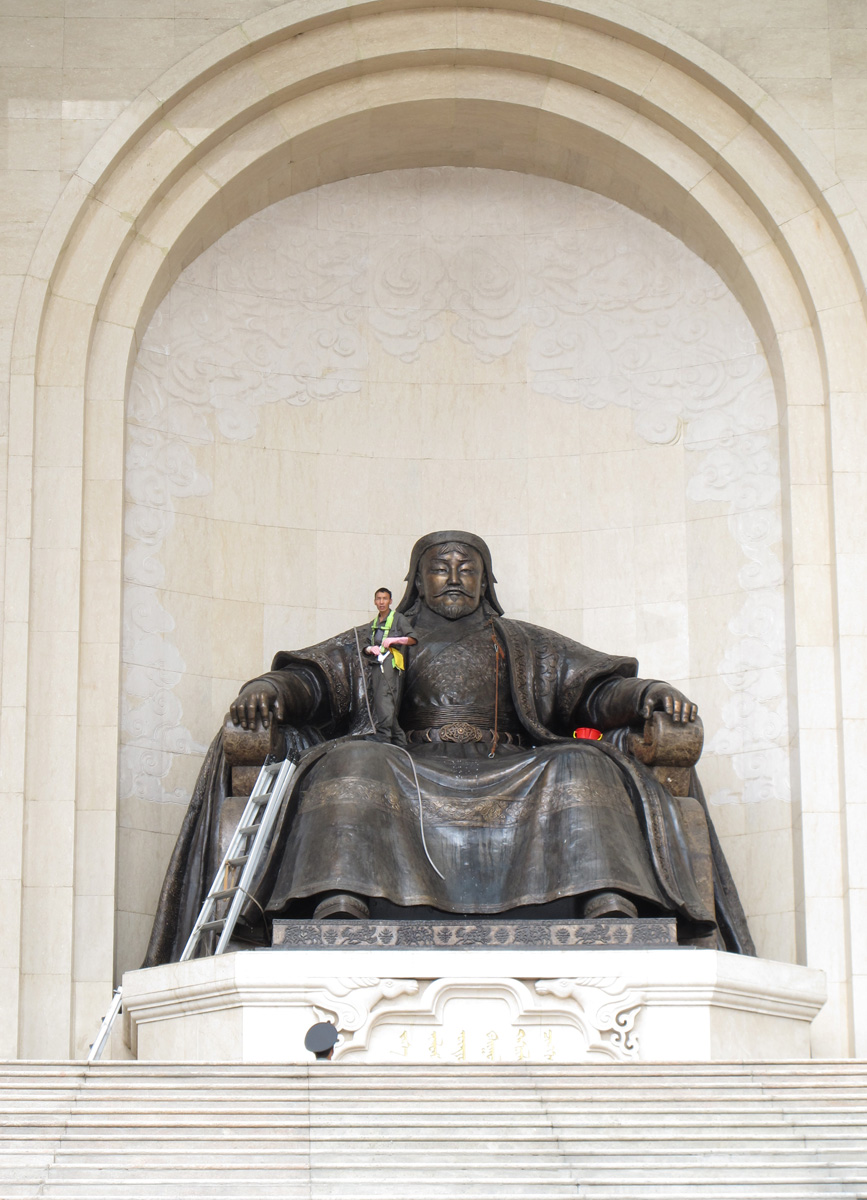 Ulan Bator, Chinggis Khan Statue In front of Parliament