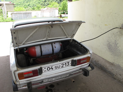 Refuelling natural gas Lada., Goris, 2011 Azerbaijan + Iran + Armenia