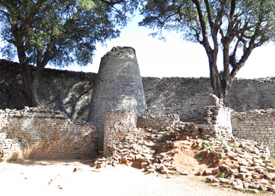 Odd Conical Tower (solid stone)., Great Enclosure, Zimbabwe 2013