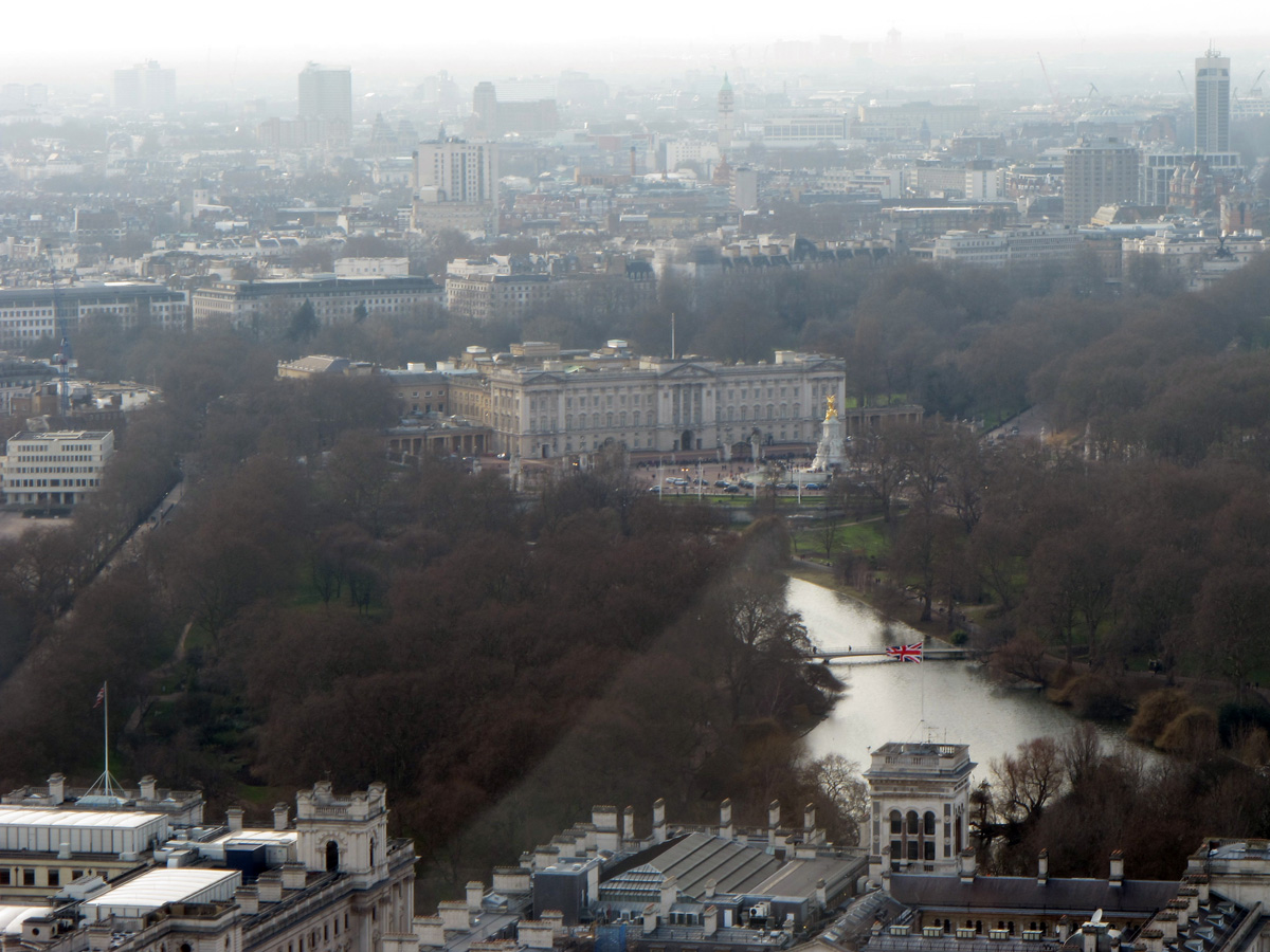 London, Buckingham Palace, from the London Eye