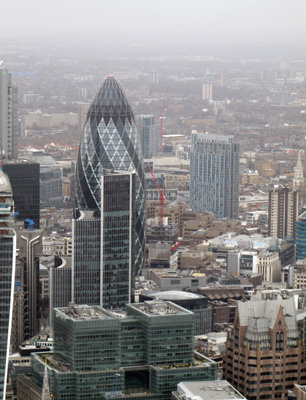 Gherkin, from The Shard, London, UK 2013