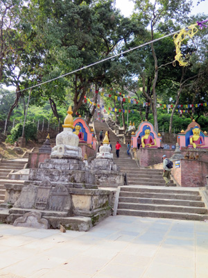 Swayambhunath: Some of the 416 steps up., Nepal 2014