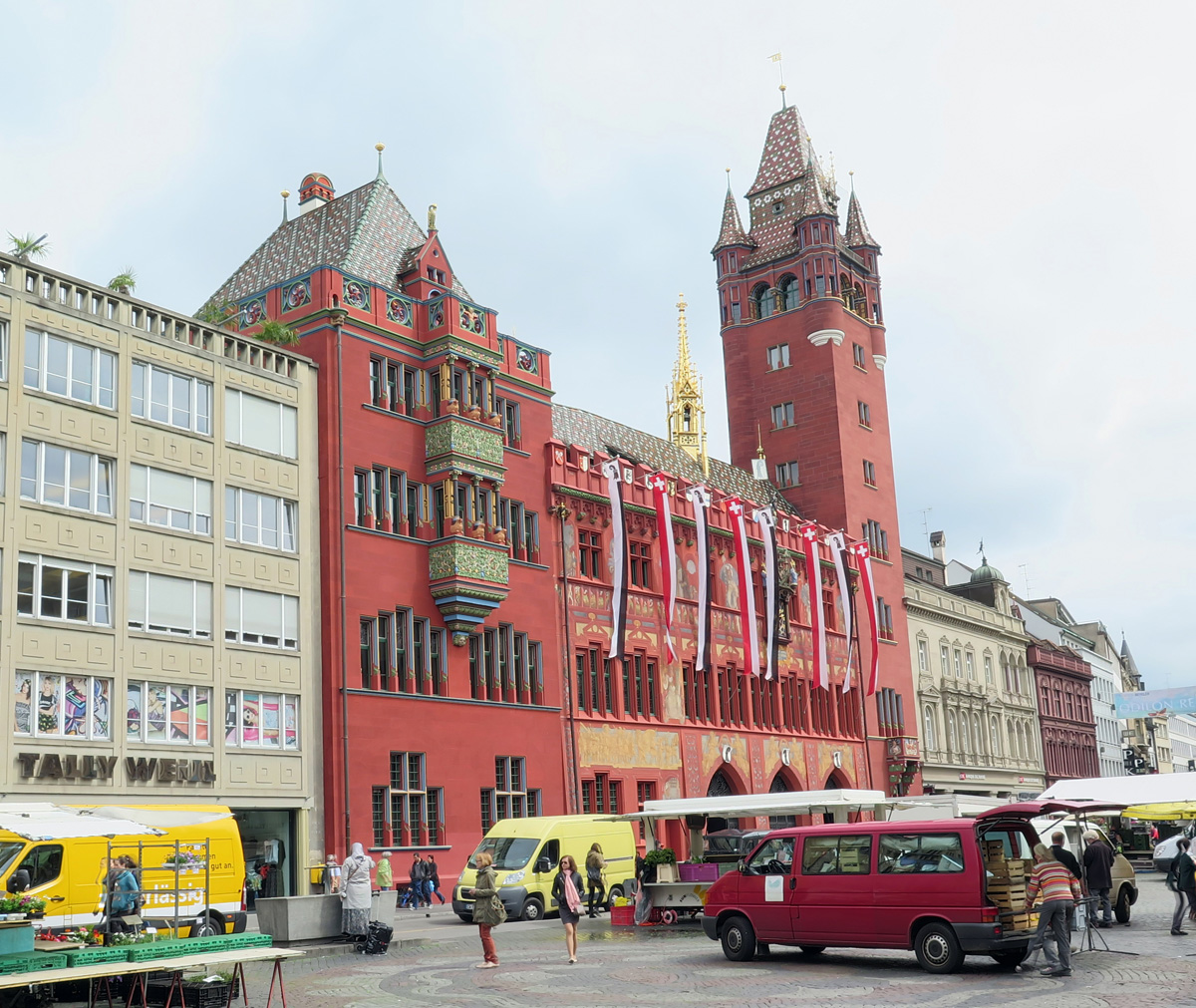 Basel, Rathaus.  1504 core, much extended, reworked.