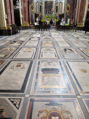 Ornate tombstones (19th c), Mdina, Malta 2014
