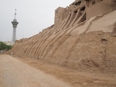 Partly (?) restored walls, Kashgar: Ancient City Walls, Xinjiang, China, 2015