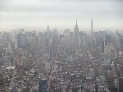 View from Freedom Tower to uptown, World Trade Center, New York, Fall 2015