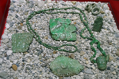 Late classic jade, Anthropological Museum, San Salvador
