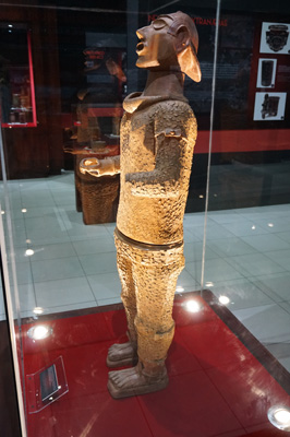 Ceramic statue of Xipe Totec, god of regeneration Post Classic, Anthropological Museum, San Salvador