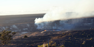 Third Day: Lava Fountains by day., Kilauea, Hawaii 2016