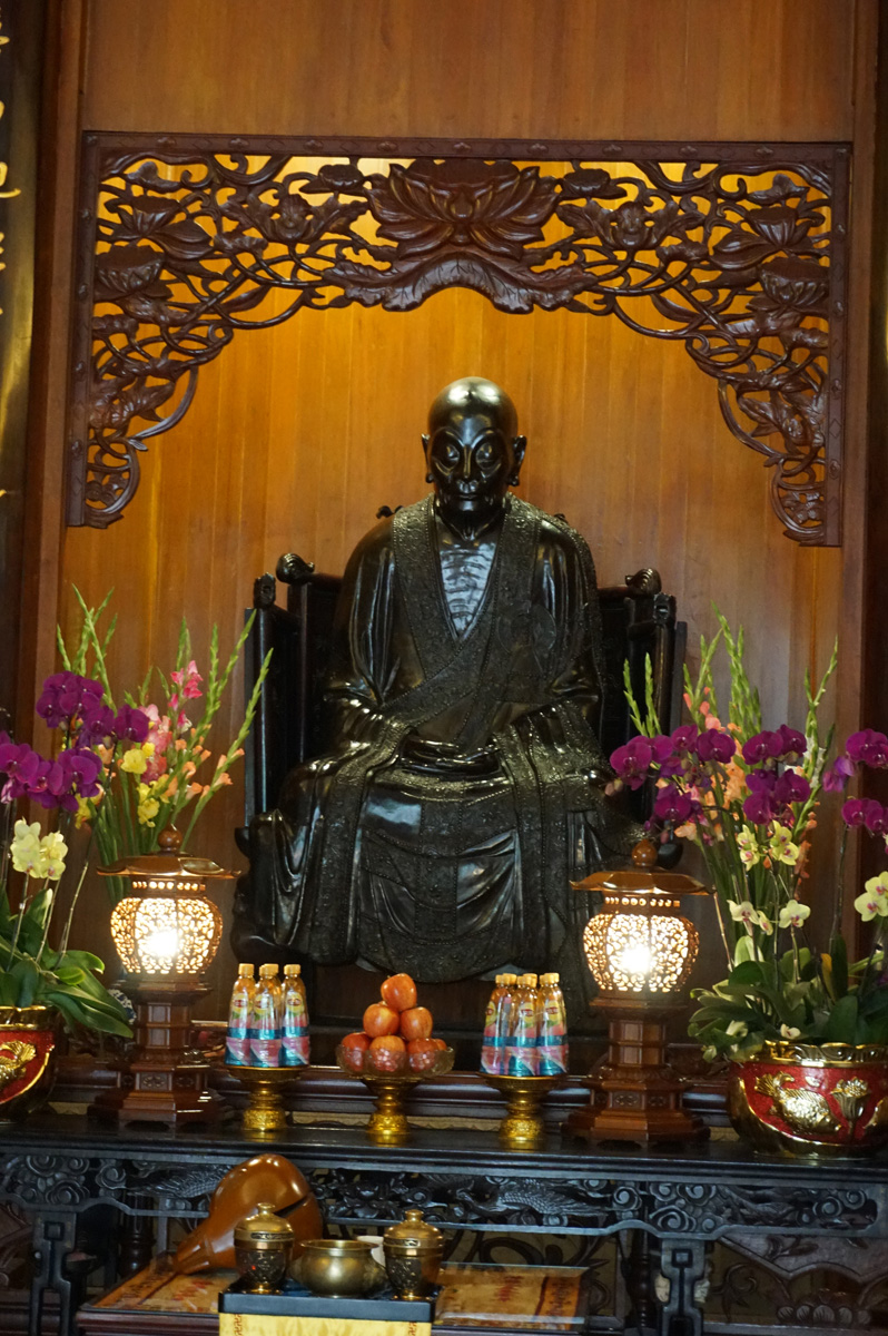 Guangzhou, 10th c AD bronze statue of "Sixth Patriarch"