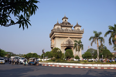 Patuxai Arch Celebrating Independence from the French, Vientiane, Laos Spring 2017