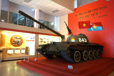 T-54B which led thrust into Saigon's Presidential Palace in 1975</b, Military Museum, Vietnam Spring 2017