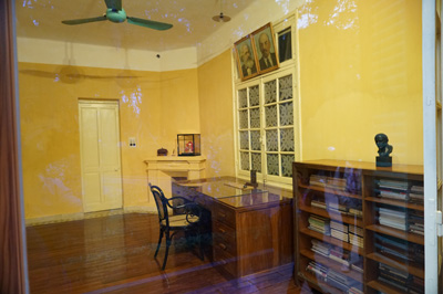 Ho Chi Minh's Office (in small bungalow) Note Marx & Lenin, Ho Chi Minh Mausoleum, Vietnam Spring 2017