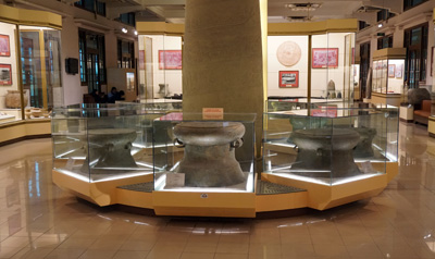Various ancient bronze drums, Vietnam National Museum of History, Vietnam Spring 2017