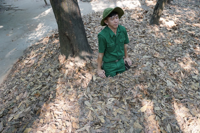 The disappearing soldier, Cu Chi Tunnels, Vietnam Spring 2017