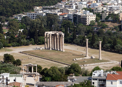 Temple of Zeus, from Acropolis, Greece May 2017