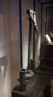Roman mine pump Used to spray cold water onto heated rocks, National Archaeological Museum, Spain 2017