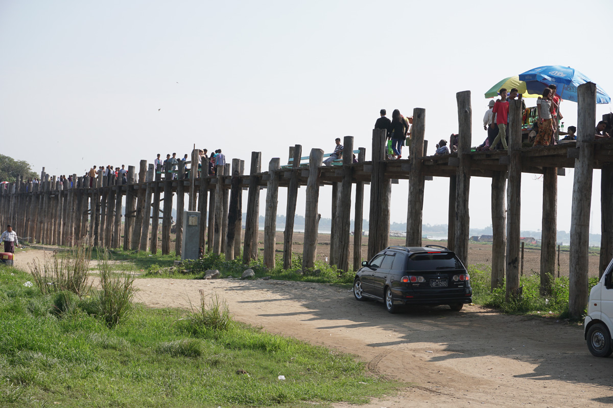 Sagaing, Amaraputra: 1847 U-Bein teak bridge Partly a defensive barrier against the nefarious British