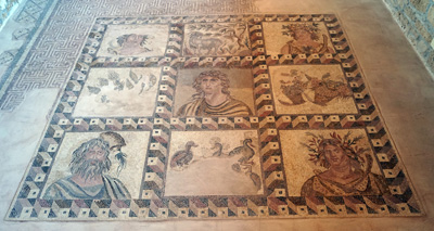 House of Dionysus: Year and Four Seasons Summer & Spring at the, Pafos Archaeological Site, Cyprus 2018