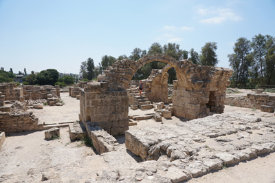 Fragments of 12th c “Forty Columns” fortress, Pafos Archaeological Site, Cyprus 2018