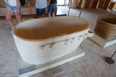 11th c. bc bathtub, with place for sponge, Sanctuary of phrodite, Cyprus 2018