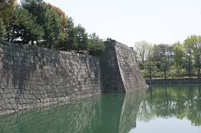 Base of old keep, Kyoto: Nijo Castle, Japan, Spring 2018