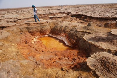 A red bubbling pool, Dallol, Ethiopia++ 2018