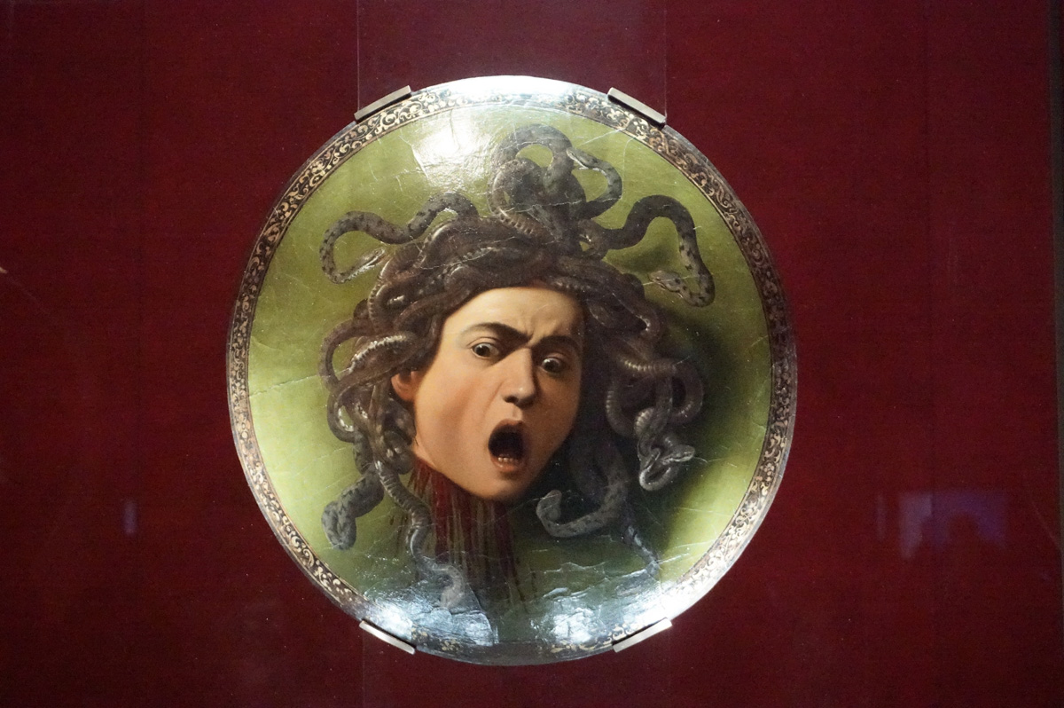 Uffizi Gallery, Carvaggio, Medusa on Shield (~1598)