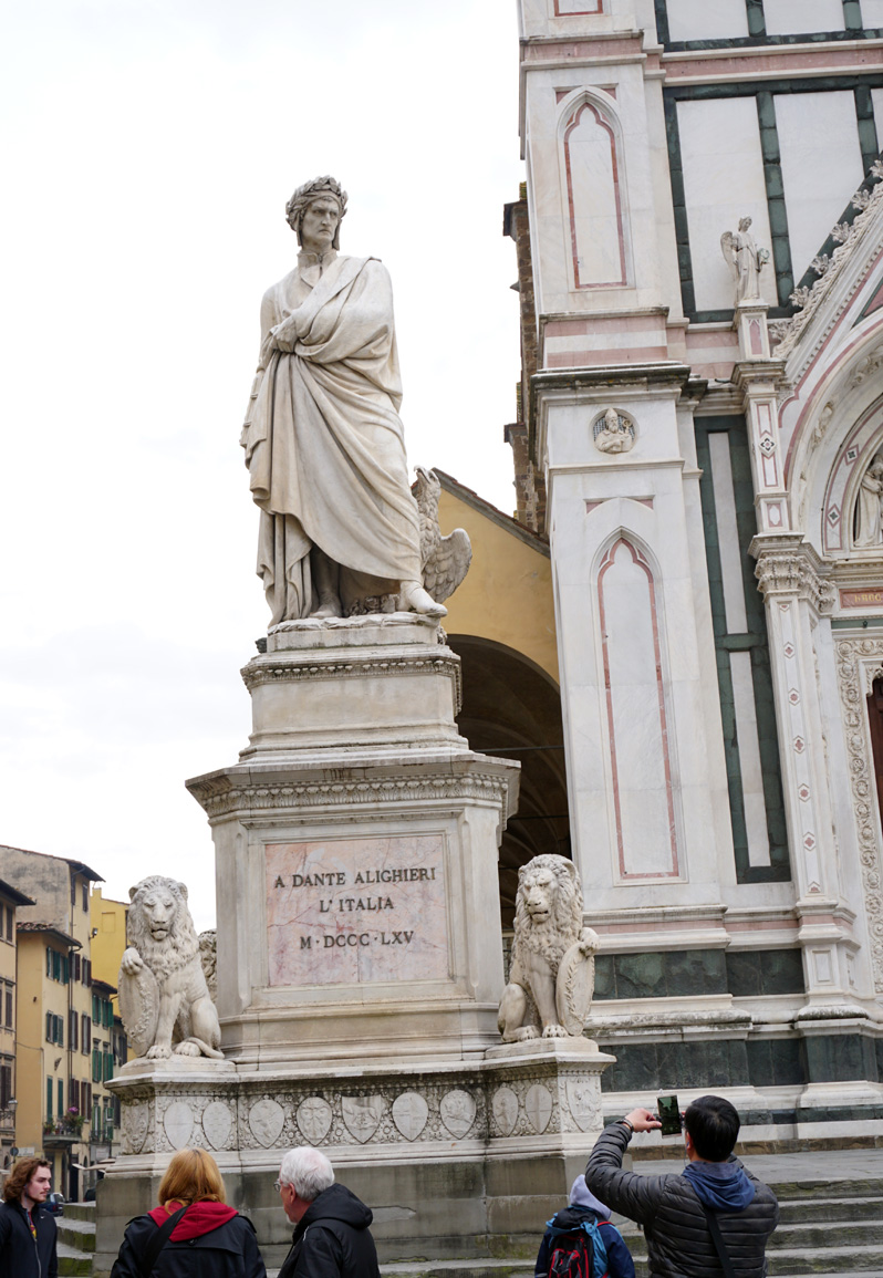 Around Florence, Dante statue, outside Santa Croce