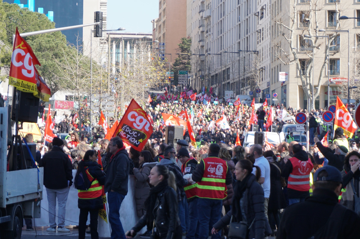 Around Marseilles, CGT Union March