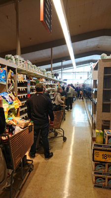 Long, long check-out lines, Pandemic, California 2020: Pandemic & More