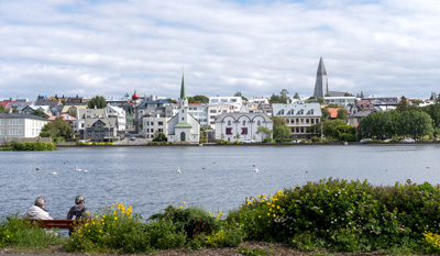 View from West side of Lake Tjörnin, Reykjavik, Iceland 2020 - Reykjavik Area