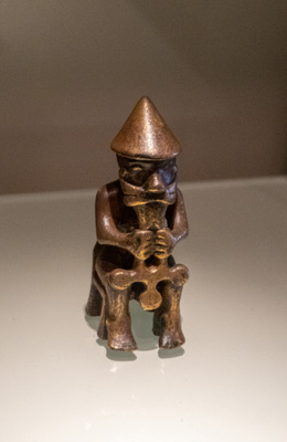 Tiny bronze statue.  Thor?, Reykjavik: National Museum, Iceland 2020 - Reykjavik Area