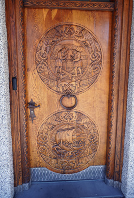 Finance Ministry carved door, Reykjavik, Iceland 2020 - Reykjavik Area