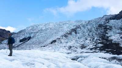 View to the spiky higher glacier, Glacier Hike, Iceland 2020 - Ring Road