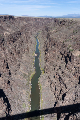 View from Rio Grande Gorge Bridge, Taos Area, New Mexico to Colorado, Fall 2021