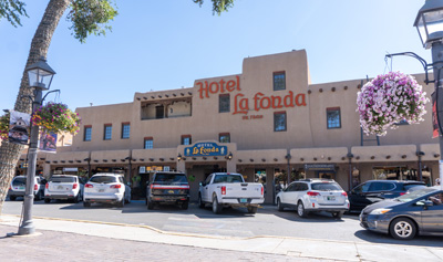 Taos Plaza: Hotel la Fonda, New Mexico to Colorado, Fall 2021