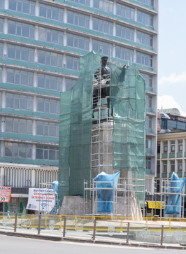 Ataturk Statue, under rennovation, Ankara, Central Turkey 2021